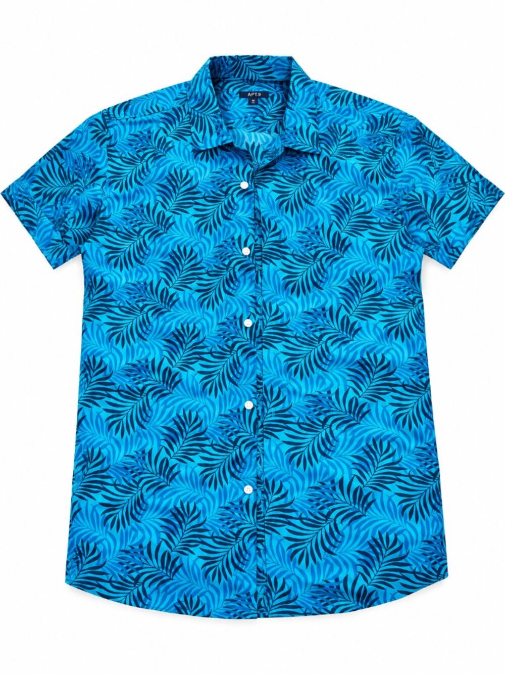 Men's Slate & Stone | Turquoise Tropical Leaf Hawaiian Shirt | Size L